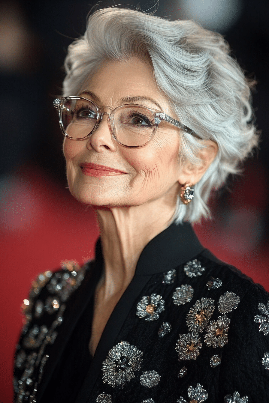 découvrez des coiffures élégantes et adaptées aux femmes de 70 ans portant des lunettes, alliant style et confort pour sublimer votre look au quotidien.
